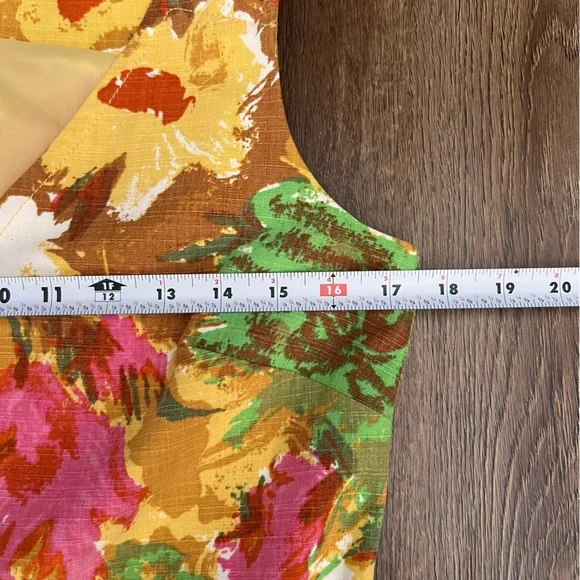Talbots Dress Size 6 Sheath Floral Pockets Sleeveless Bright Colors 100% cotton - Picture 10 of 14